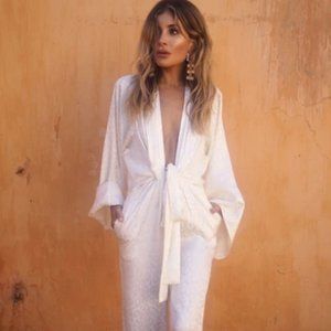 Rat & Boa Bianco white jacugard jumpsuit xs